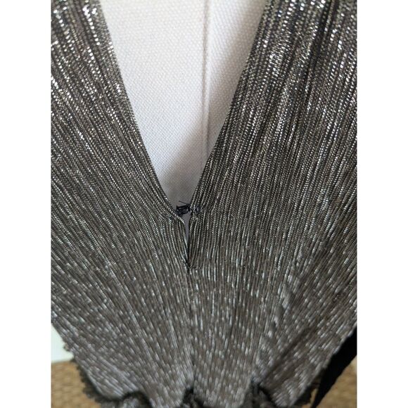 Sabina Musayev Black  & Gold Ray Metallic Dress - Large - Shoulder ties - Picture 10 of 11